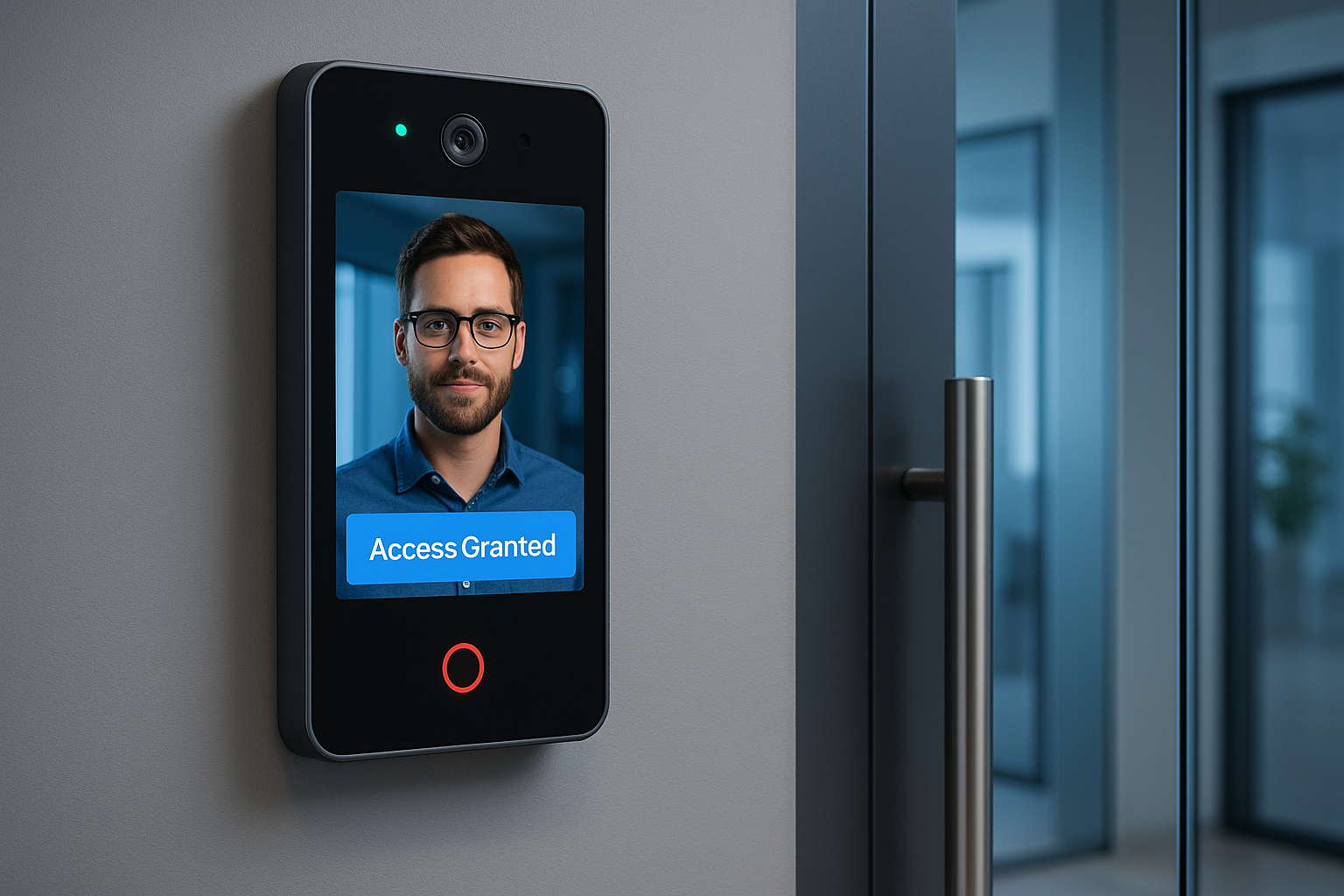 Smart door with integrated face recognition system for secure access control