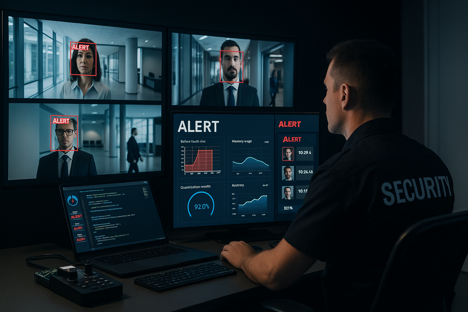Intelligent surveillance system with face recognition for security monitoring and alerts