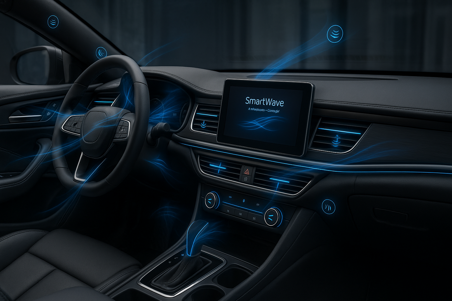 SmartWave Intelligent Cabin Comfort System with thermal sensors and servo-controlled vents